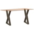 Miniatyrbillede 8 af 10: vidaXL Spisebordsben 2 stk Naturstål 60x(72-73,3) cm Stål