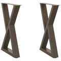 Miniatyrbillede 2 af 10: vidaXL Spisebordsben 2 stk Naturstål 60x(72-73,3) cm Stål
