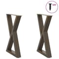 Miniatyrbillede 1 af 10: vidaXL Spisebordsben 2 stk Naturstål 60x(72-73,3) cm Stål