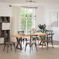 Miniatyrbillede 3 af 10: vidaXL Spisebordsben 2 stk Naturstål 70x(72-73,3) cm Stål