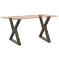 Miniatyrbillede 8 af 10: vidaXL Spisebordsben 2 stk Naturstål 70x(72-73,3) cm Stål