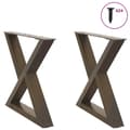 Miniatyrbilde 1 av 10: vidaXL Salongbordben 2 stk naturstål 60 x (42-43,3) cm stål