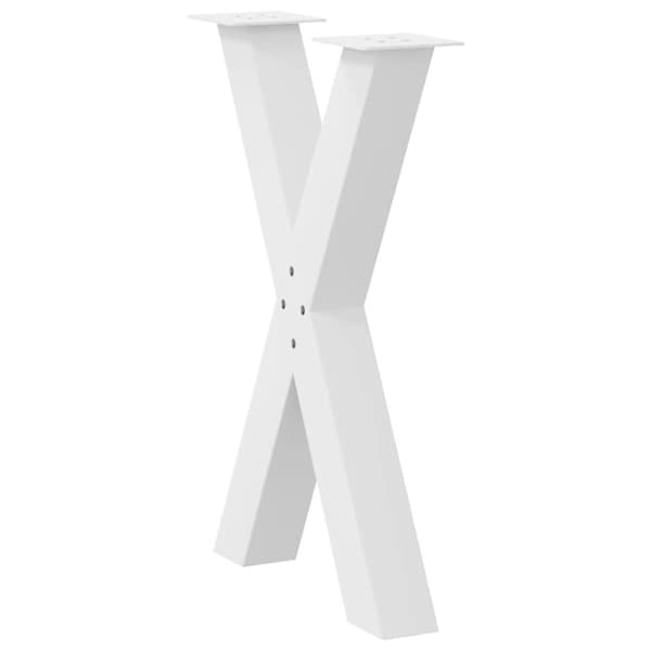 vidaXL Spisebordben X-formet 2 stk hvit 50x(72-73) cm stål
