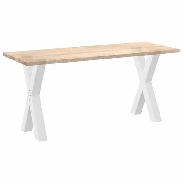 vidaXL Spisebordben X-formet 2 stk hvit 50x(72-73) cm stål