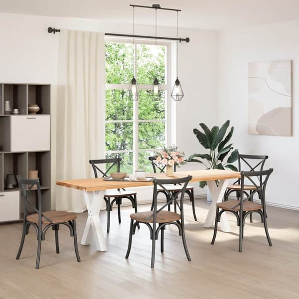 vidaXL Spisebordben X-formet 2 stk hvit 50x(72-73) cm stål