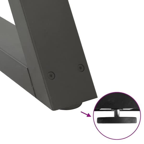 vidaXL Soffbordsben 2 st antracit 70x(42-43,3) cm stål
