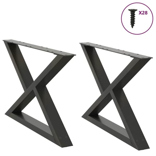 vidaXL Soffbordsben 2 st antracit 70x(42-43,3) cm stål