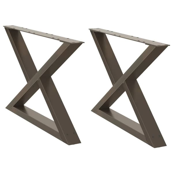 vidaXL Soffbordsben 2 st naturligt stål 70x(42-43,3) cm stål