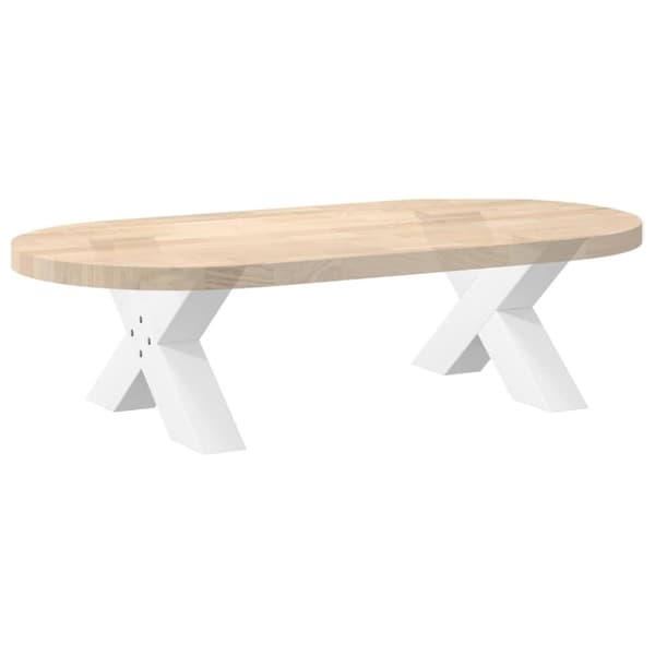 vidaXL Soffbordsben X-formade 2 st vit 50x(30-31) cm stål