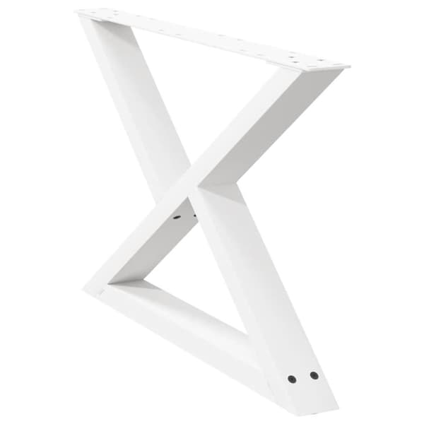 vidaXL Salongbordben 2 stk hvite 70 x (42-43,3) cm stål