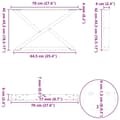 Miniatyrbilde 10 av 10: vidaXL Salongbordben 2 stk hvite 70 x (42-43,3) cm stål