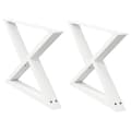 Miniatyrbilde 2 av 10: vidaXL Salongbordben 2 stk hvite 70 x (42-43,3) cm stål