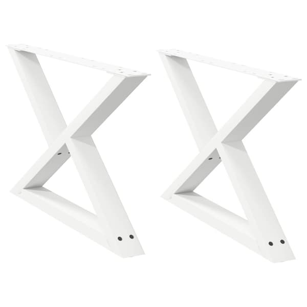 vidaXL Salongbordben 2 stk hvite 70 x (42-43,3) cm stål