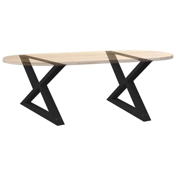 vidaXL Salongbordben 2 stk svart 70 x (42-43,3) cm stål