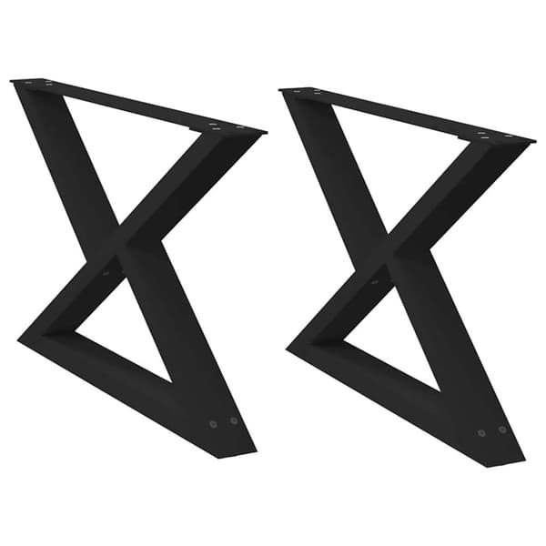 vidaXL Salongbordben 2 stk svart 70 x (42-43,3) cm stål
