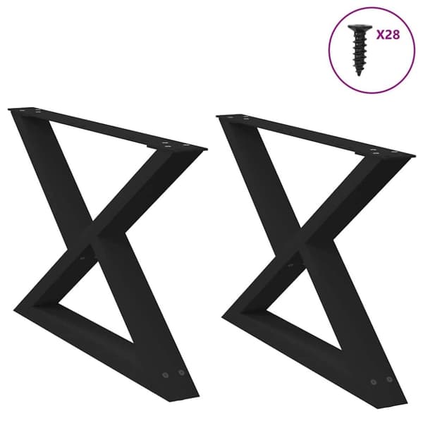 vidaXL Salongbordben 2 stk svart 70 x (42-43,3) cm stål