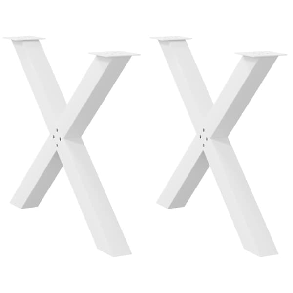 vidaXL ruokapöydän jalat X-muotoiset 2 kpl Valkoinen 90x(72-73) cm