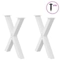Miniatyrbillede 3 af 10: vidaXL Spisebordsben X-formet 2 stk. 70x(72-73) cm stål hvid
