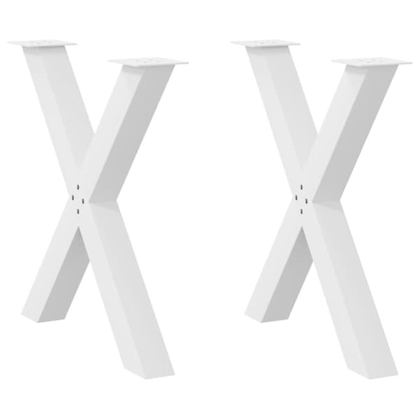vidaXL Spisebordsben X-formet 2 stk. 70x(72-73) cm stål hvid