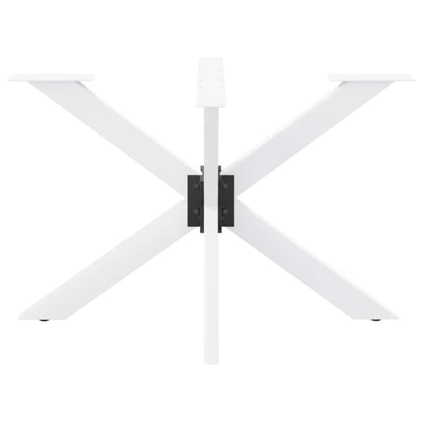 vidaXL spisebordsben edderkopform hvid 120x68x(72-73) cm stål