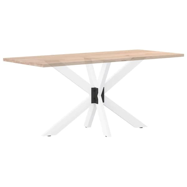 vidaXL spisebordsben edderkopform hvid 120x68x(72-73) cm stål