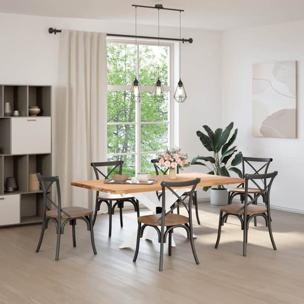 vidaXL spisebordsben edderkopform hvid 120x68x(72-73) cm stål