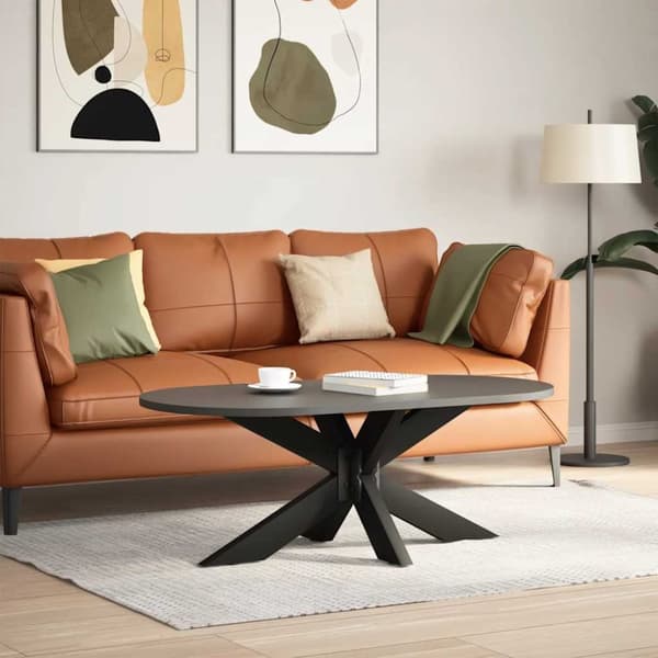 vidaXL sofabordben edderkopform 98x58x(42-43) cm stål sort