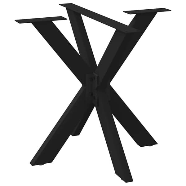 vidaXL spisebordsben edderkopform sort 85x85x(72-73) cm stål