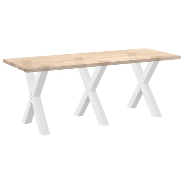 vidaXL Spisebordben X-formet 3 stk hvit 70x(72-73) cm stål