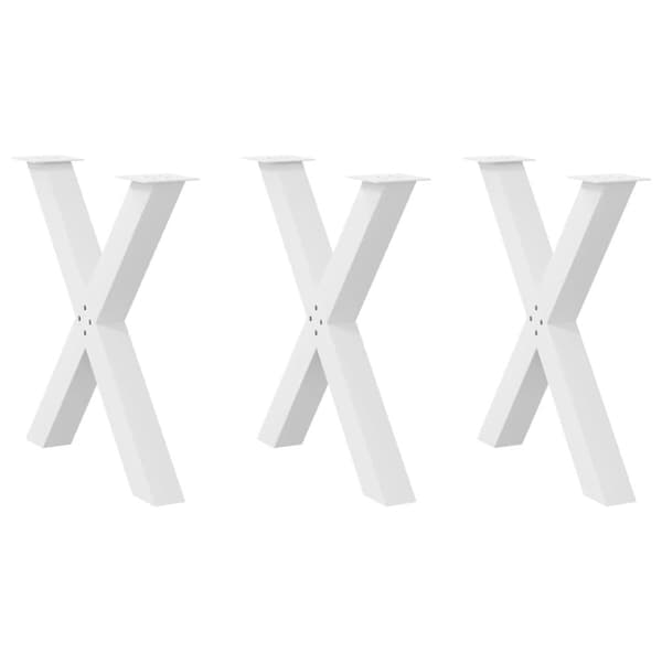 vidaXL Spisebordben X-formet 3 stk hvit 70x(72-73) cm stål