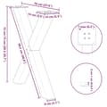Miniatyrbilde 10 av 10: vidaXL Spisebordben X-formet 2 stk hvit 70 x (72-73) cm stål