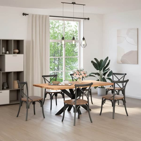 vidaXL Spisebordben edderkoppformet svart 120x68x(72-73) cm stål