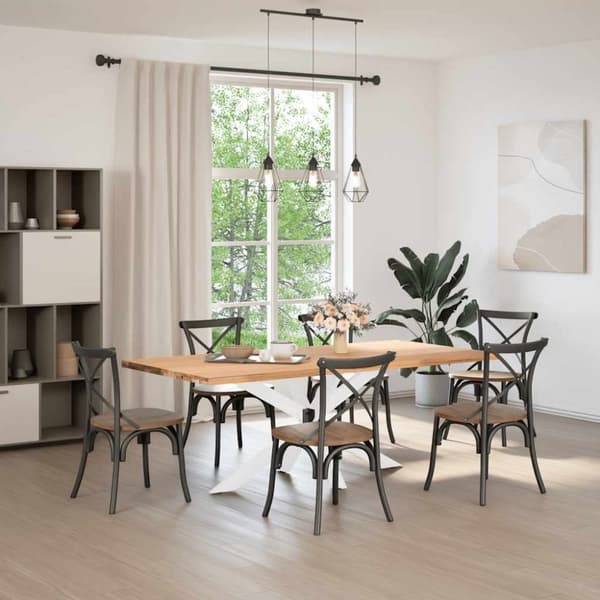 vidaXL Spisebordben edderkopp form hvit 150x78x(72-73) cm stål