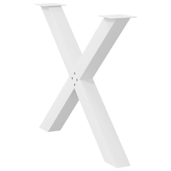 vidaXL Spisebordben X-formet 3 stk hvit 90 x (72-73) cm stål
