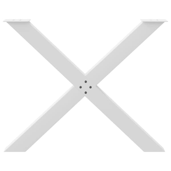 vidaXL Spisebordben X-formet 3 stk hvit 90 x (72-73) cm stål