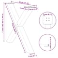 Miniatyrbilde 10 av 10: vidaXL Spisebordben X-formet 3 stk hvit 90 x (72-73) cm stål