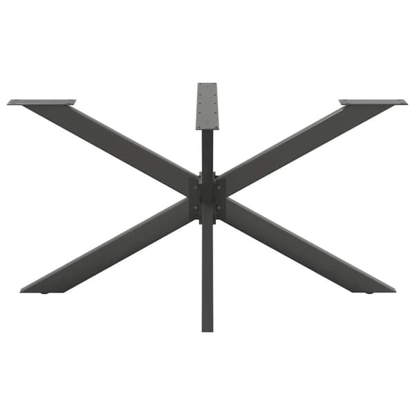 vidaXL Spisebordben edderkoppformet antrasitt 150x78x(72-73) cm stål