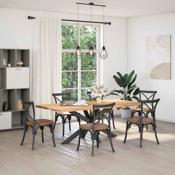 vidaXL Spisebordben edderkoppformet antrasitt 150x78x(72-73) cm stål