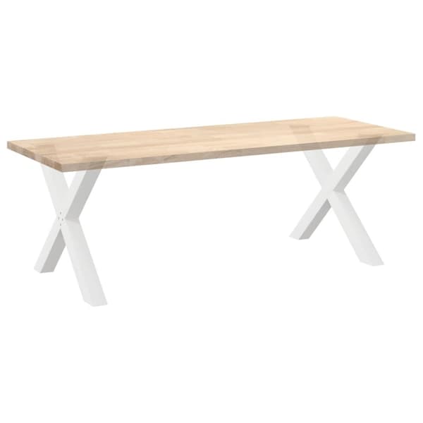 vidaXL Spisebordben X-formet 2 stk hvit 90 x (72-73) cm stål
