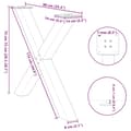 Miniatyrbilde 10 av 10: vidaXL Spisebordben X-formet 2 stk hvit 90 x (72-73) cm stål