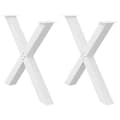 Miniatyrbilde 1 av 10: vidaXL Spisebordben X-formet 2 stk hvit 90 x (72-73) cm stål