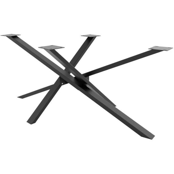 Jimmy design metallben för bord Industriell stil DIY Mikado form, svart -120x70x72 cm