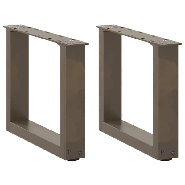Soffbordsben U-formade 2 st naturstål 40x(30-31) cm stål
