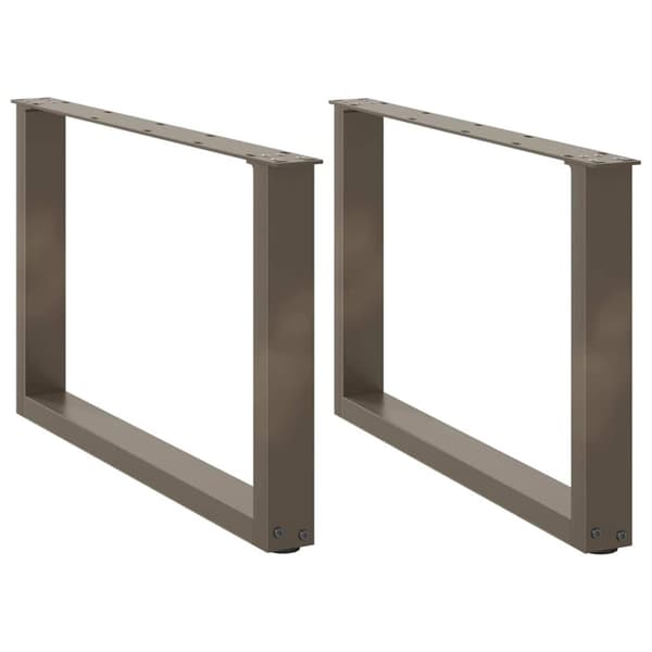 Soffbordsben U-formade 2 st naturstål 60x(42-43) cm stål