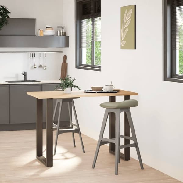 Soffbordsben U-formade 2 st naturstål 60x(90-91) cm stål