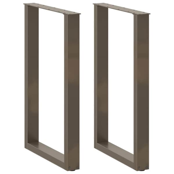 Soffbordsben U-formade 2 st naturstål 60x(90-91) cm stål