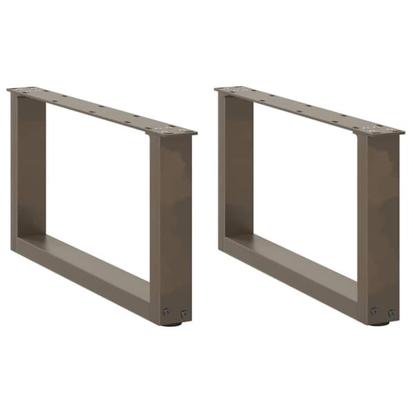 Soffbordsben U-formade 2 st naturstål 70x(30-31) cm stål
