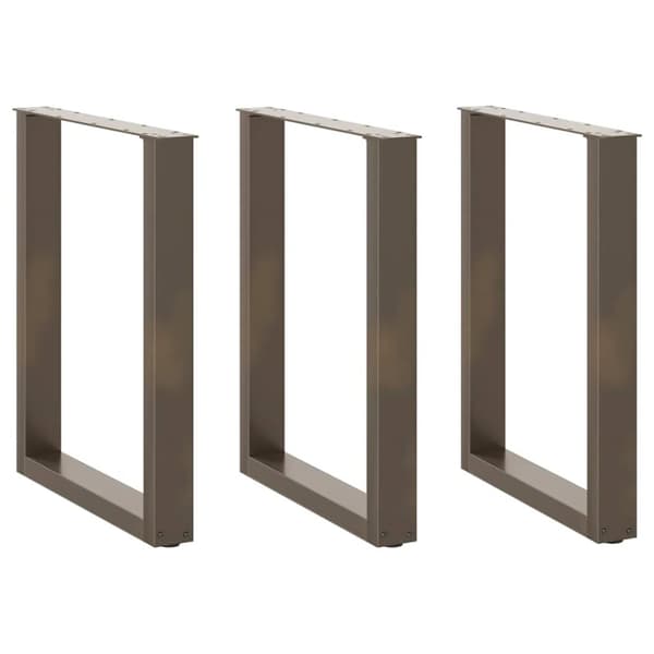 Soffbordsben U-formade 3 st naturstål 70x(72-73) cm stål