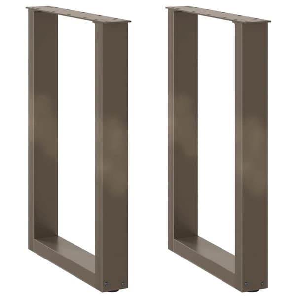 Matbordsben U-formad 2 st naturstål 50x(72-73) cm stål