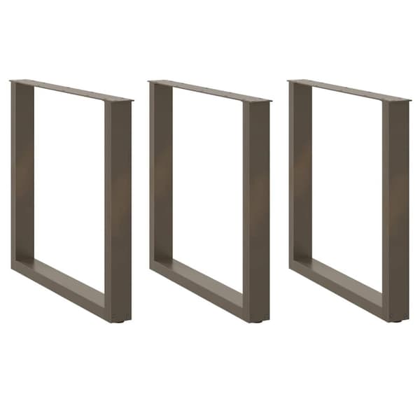 Soffbordsben U-formade 3 st naturstål 90x(72-73) cm stål
